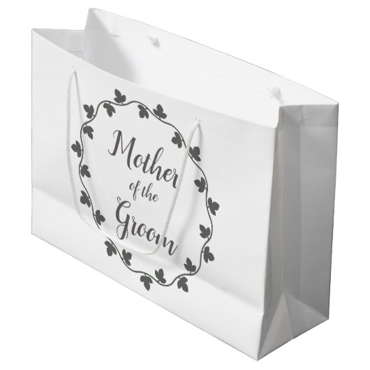 Moeder van de bruidegom Grey Ivy Krans bruiloft Groot Cadeauzakje (Voorkant Gekanteld)