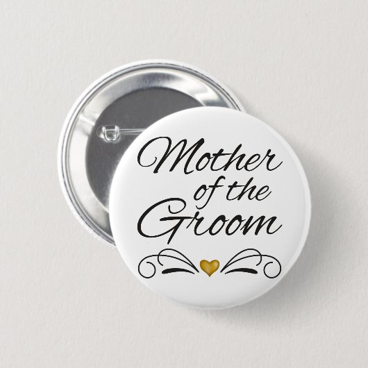 Moeder_Van_De_Bruidegom_-_Hart_Van_Goud Ronde Button 5,7 Cm (Voorkant /achterkant)