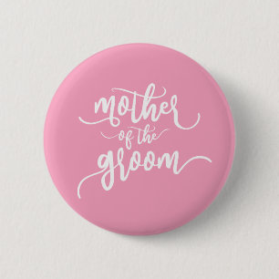 Moeder van de Bruidegom Huwelijk Calligrafie Speld Ronde Button 5,7 Cm