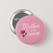 Moeder van de Bruidegom Huwelijk Calligrafie Speld Ronde Button 5,7 Cm (Voorkant /achterkant)