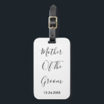 Moeder van de bruidegom huwelijken eenvoudig cadea bagagelabel<br><div class="desc">'Moeder van de bruidegom' gedrukt in mooie en elegante tekst,  dit is een perfect cadeau of feestgunst voor de moeder van de bruidegom. U kunt het personaliseren door de tekst naar wens aan te passen.</div>