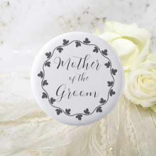 Moeder van de bruidegom Ivy Botanical Wedding Ronde Button 5,7 Cm