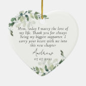 Moeder van de bruidegom Keepsake Keramisch Ornament (Achterkant)