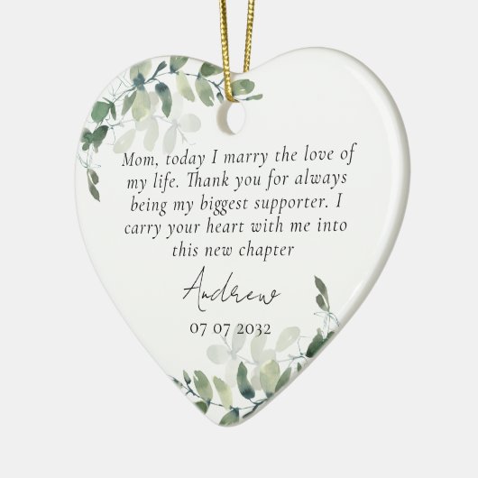 Moeder van de bruidegom Keepsake Keramisch Ornament (Links)