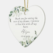 Moeder van de bruidegom Keepsake Keramisch Ornament (Links)