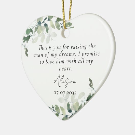 Moeder van de bruidegom Keepsake Keramisch Ornament (Links)