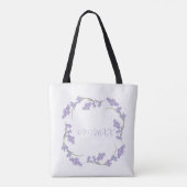 Moeder van de bruidegom lavendel bloemenkrans tote bag (Achterkant)