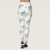 Moeder van de bruidegom Leggings - Zwart op Wit (Achterkant)