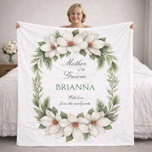 Moeder van de Bruidegom Magnolia Huwelijks Cadeau Fleece Deken