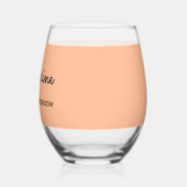 Moeder van de Bruidegom Monogram Chic Trouw Perzik Wijnglas Zonder Voet (Links)