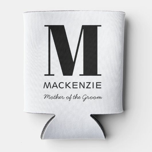 Moeder van de bruidegom Monogram Naam Blikjeskoeler (Voorkant)