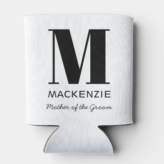 Moeder van de bruidegom Monogram Naam Blikjeskoeler (Achterkant)