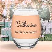 Moeder van de bruidegom Monogrammed Chic Wedding P Wijnglas Zonder Voet