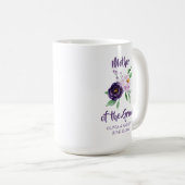 Moeder van de Bruidegom Paarse Lavendel Bloemen Koffiemok (Voorkant rechts)