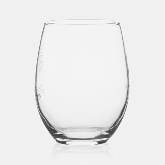 Moeder van de bruidegom Palm Leaf Ouder Bruiloft Wijnglas Zonder Voet (Links)