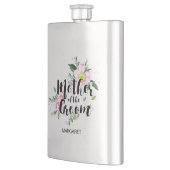 Moeder van de bruidegom Roze Bloemen Waterverf Bru Heupfles (Links)