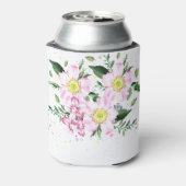 Moeder van de bruidegom Roze bloemschildering wate Blikjeskoeler (Blikje Achterkant)