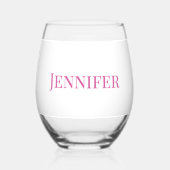 Moeder van de bruidegom Roze Modern Elegant Custom Wijnglas Zonder Voet (Achterkant)