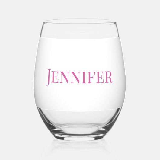Moeder van de bruidegom Roze Modern Elegant Custom Wijnglas Zonder Voet (Achterkant)