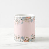 Moeder van de bruidegom Roze moderne bloemige trou Koffiemok (Center)