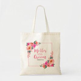 Moeder van de bruidegom Rustieke Roze Bloemen Wate Tote Bag