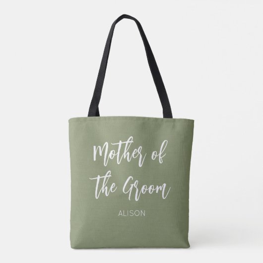 Moeder van de Bruidegom Sage Groene Tote Tas (Achterkant)