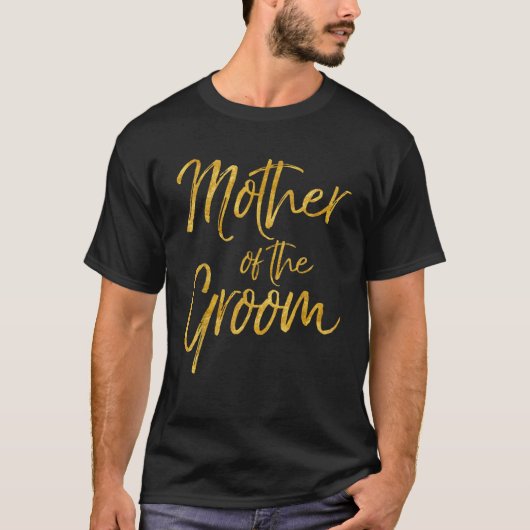 Moeder van de Bruidegom Schattige Goud Bruids Mama T-shirt (Voorkant)