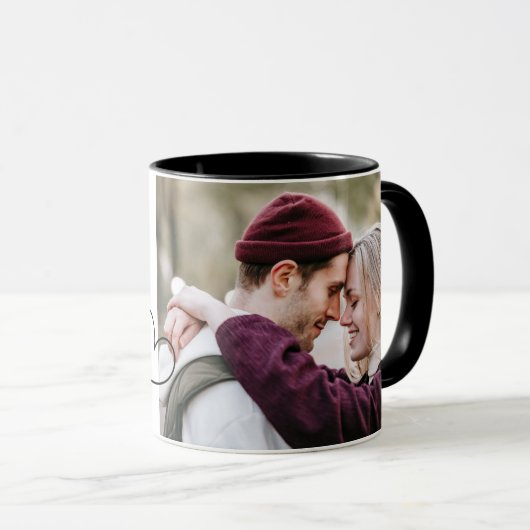 Moeder van de bruidegom script liefde hart foto mok (Voorkant rechts)