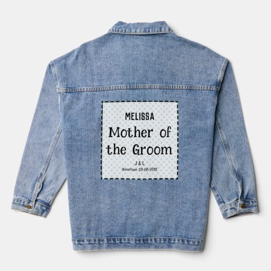 Moeder van de Bruidegom Stijlvolle Huwelijk Persoo Denim Jacket (Achterkant)