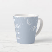 MOEDER VAN DE BRUIDEGOM Stof Blauw Witte Magnolia' Latte Mok (Rechterhoek)