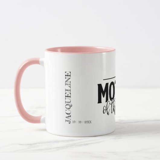 Moeder van de Bruidegom Stromend Script Gepersonal Mok (Links)