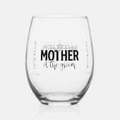 Moeder van de Bruidegom Stromend Script Gepersonal Wijnglas Zonder Voet (Voorkant)