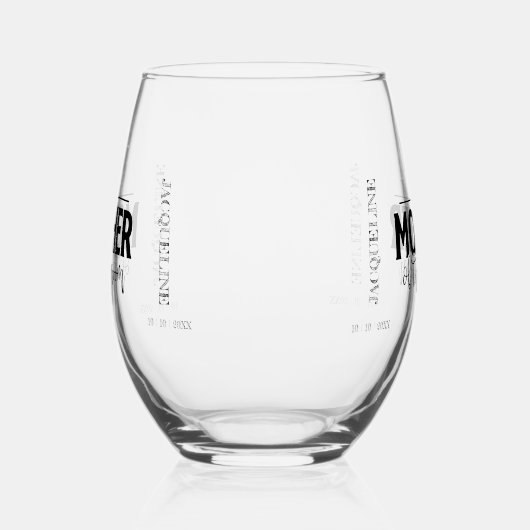 Moeder van de Bruidegom Stromend Script Gepersonal Wijnglas Zonder Voet (Rechts)
