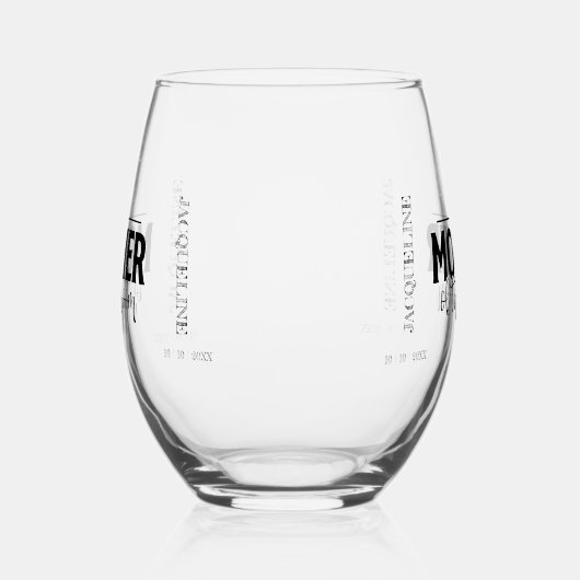 Moeder van de Bruidegom Stromend Script Gepersonal Wijnglas Zonder Voet (Links)