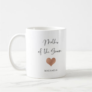 Moeder van de Bruidegom Trendy Schrift en Hart Koffiemok