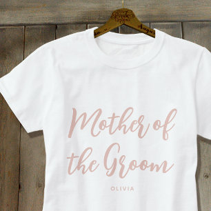 Moeder van de Bruidegom Trouwgebruik Stof Roze T-shirt