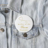 Moeder van de bruidegom | Twee gouden harten bruil Ronde Button 7,6 Cm (In situ)