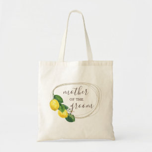 Moeder van de bruidegom. Waterverf citroen trouw Tote Bag