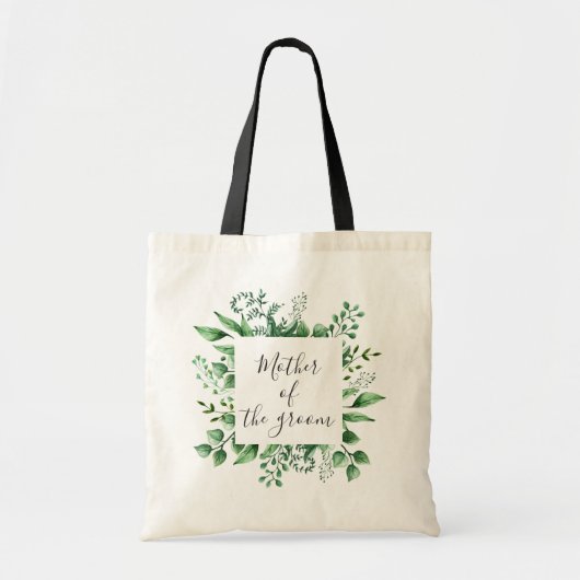 Moeder van de bruidegom. Waterverf groen trouwen Tote Bag (Voorkant)