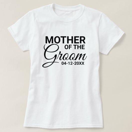 Moeder van de Bruidegom Wedding Matching Family Cu T-shirt (Design voorkant)