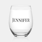 Moeder van de bruidegom Zwart Modern Elegant Custo Wijnglas Zonder Voet (Achterkant)