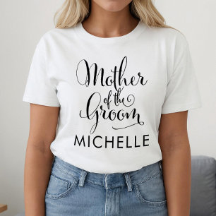 Moeder van de bruidegom Zwart Script Custom Weddin T-shirt