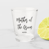 Moeder van de Bruidegom Zwart Wit Huwelijk Shot Glas (Voorkant)