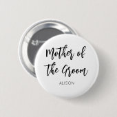 Moeder van de Bruidegom Zwart Wit Trouw Knop Ronde Button 5,7 Cm (Voorkant /achterkant)