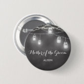 Moeder van de bruidegom zwart wit trouwknoopje ronde button 5,7 cm (Voorkant /achterkant)