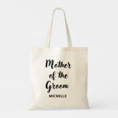 Moeder van de Bruidegom Zwarte Gepersonaliseerde B Tote Bag (Achterkant)