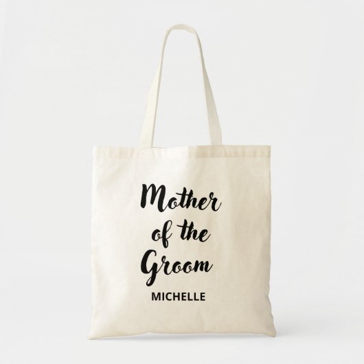 Moeder van de Bruidegom Zwarte Gepersonaliseerde B Tote Bag (Voorkant)