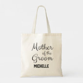 Moeder van de Bruidegom Zwarte Gepersonaliseerde T Tote Bag (Achterkant)