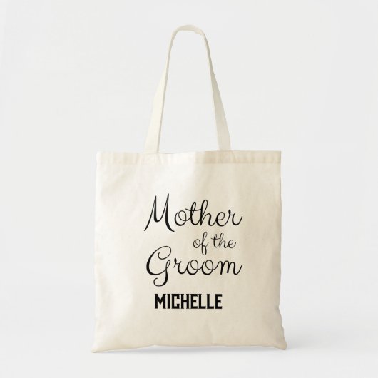 Moeder van de Bruidegom Zwarte Gepersonaliseerde T Tote Bag (Voorkant)