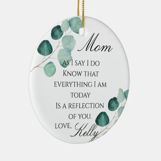 Moeder van de bruidgeschenk keramisch ornament (Rechts)